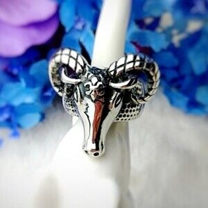 Aries Ram Ring Stainless Steel Size 8 Ring Boho Western Hypoallergenic